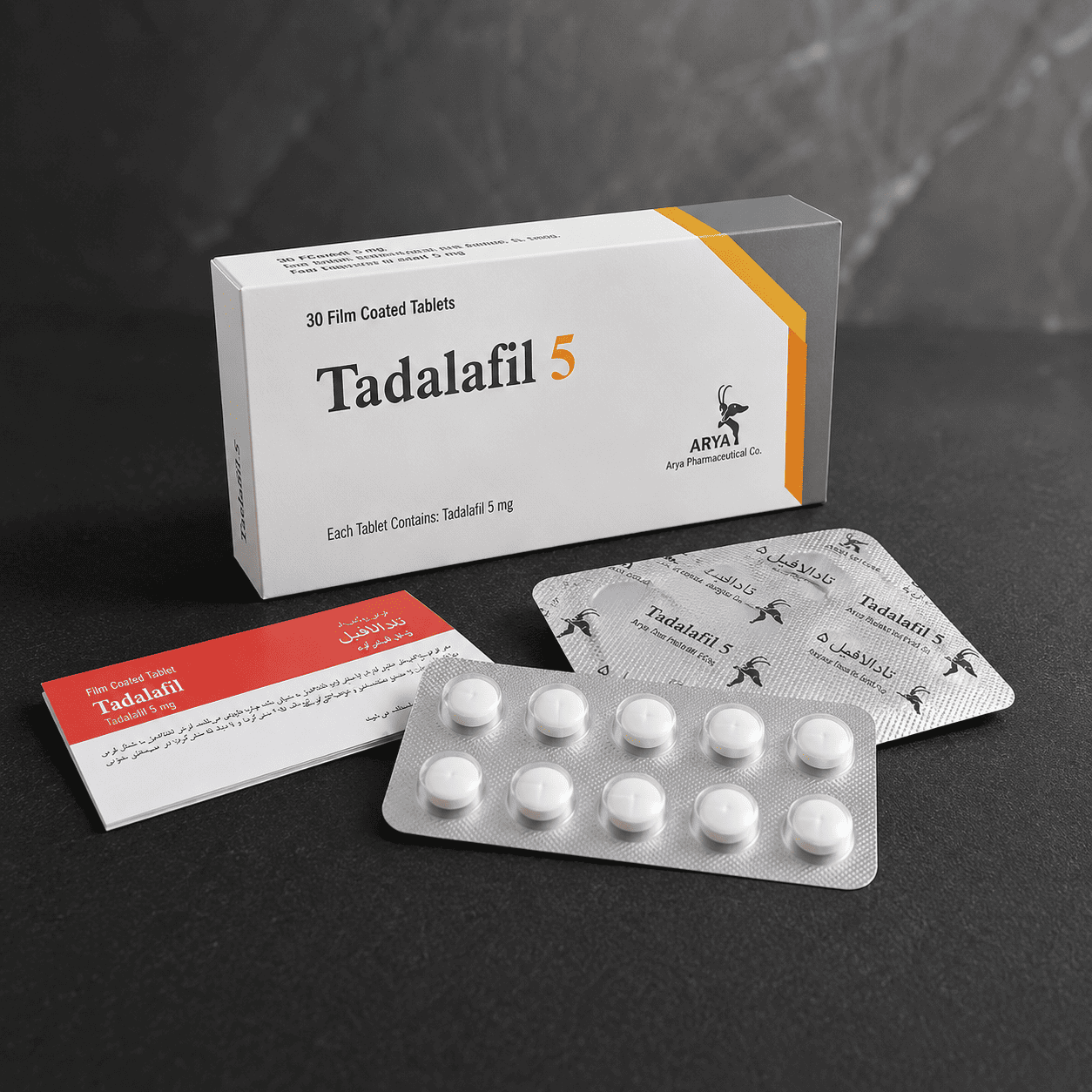 Tadalafil 5mg – Original Tadalafil Tablets by Arya Pharma (Iran) | 30 Tablet Pack