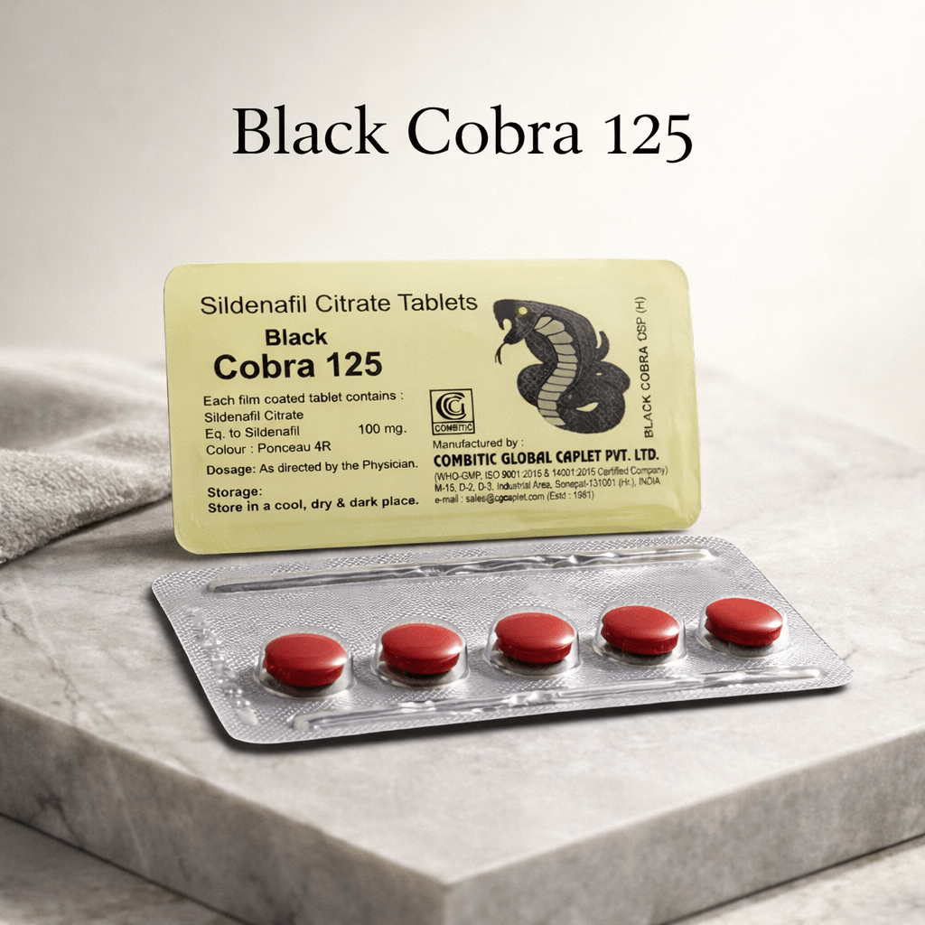 Black Cobra 125 by C0mbitic Global C@plet Pvt Ltd - 5 Tabs Packing. - CurePill
