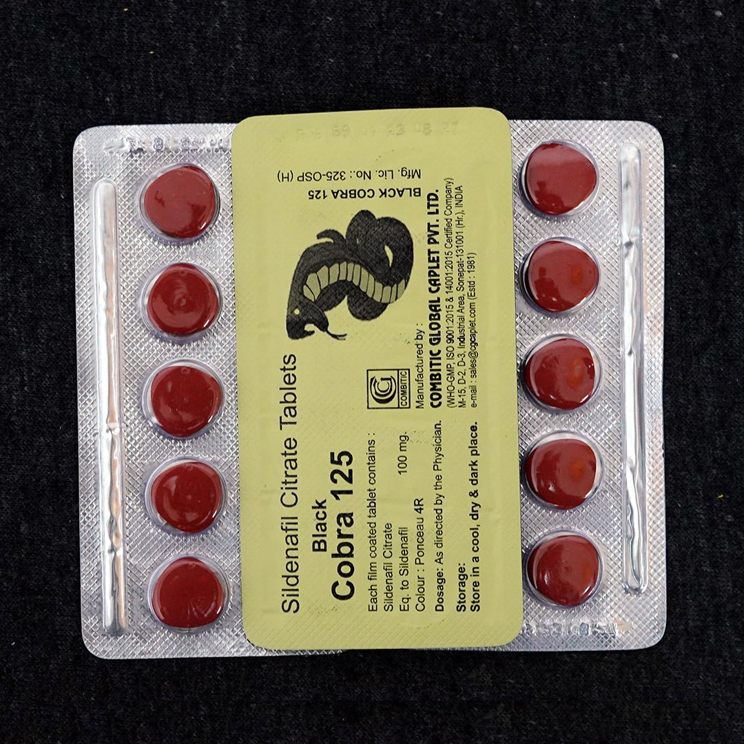 Black Cobra 125 by C0mbitic Global C@plet Pvt Ltd - 5 Tabs Packing. - CurePill