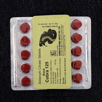 Black Cobra 125 by C0mbitic Global C@plet Pvt Ltd - 5 Tabs Packing. - CurePill