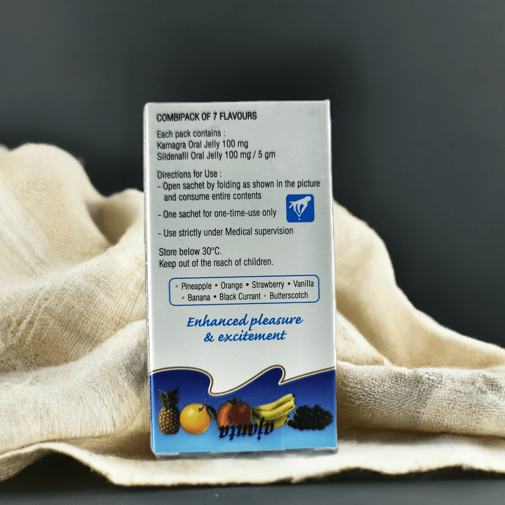 Kamagra Oral Jelly 100mg by Ajanta Pharma - Flavored 7 Sachets - CurePill