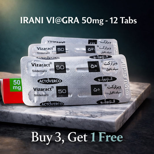 Vizaract 50mg (Silden@fil 50) Iranian Imported Tablets by Actoverco | 12 Tablets Viagr@ Alternative - CurePill